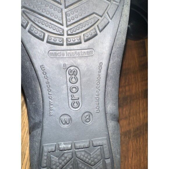 Crocs Cap Toe Black Marble Ballerina Flats Shoes Size 8 - Picture 12 of 12